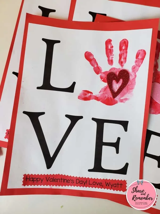 valentine Love Handprint for parents