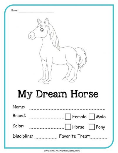 Horse Printable Activities » Share &amp; Remember | Celebrating Child &amp; Home