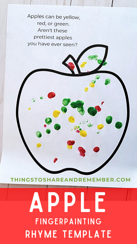 Apple Fingerpainting Rhyme with printable template