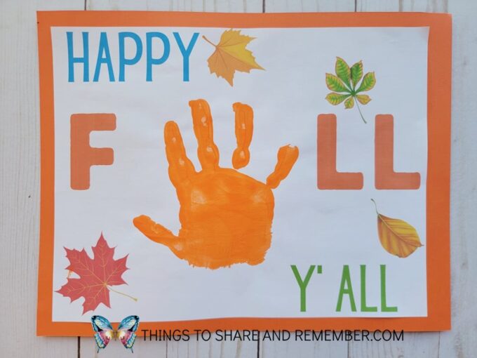 Happy Fall Leaf Handprint Template