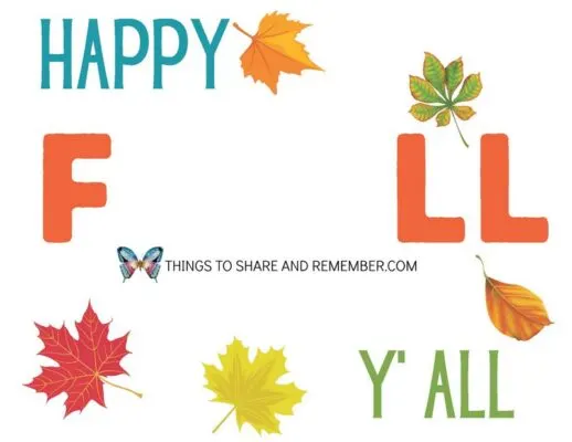 Happy Fall Y'All Leaf Handprint Template download 