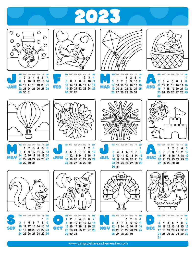 2023 Coloring Calendar » Share & Remember | Celebrating Child & Home 2023 Coloring Calendar » Share & Remember | Celebrating Child & Home