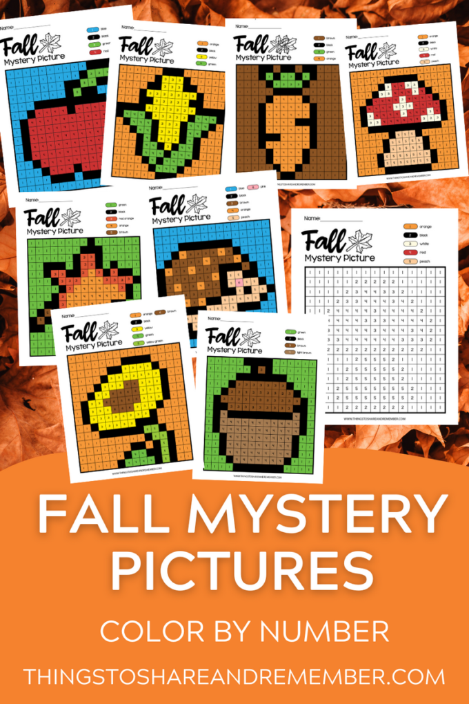 Fall Mystery Color By Number Pages