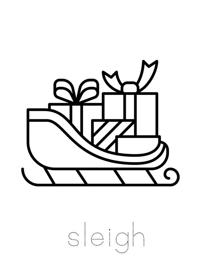 Santa's sleigh coloring page