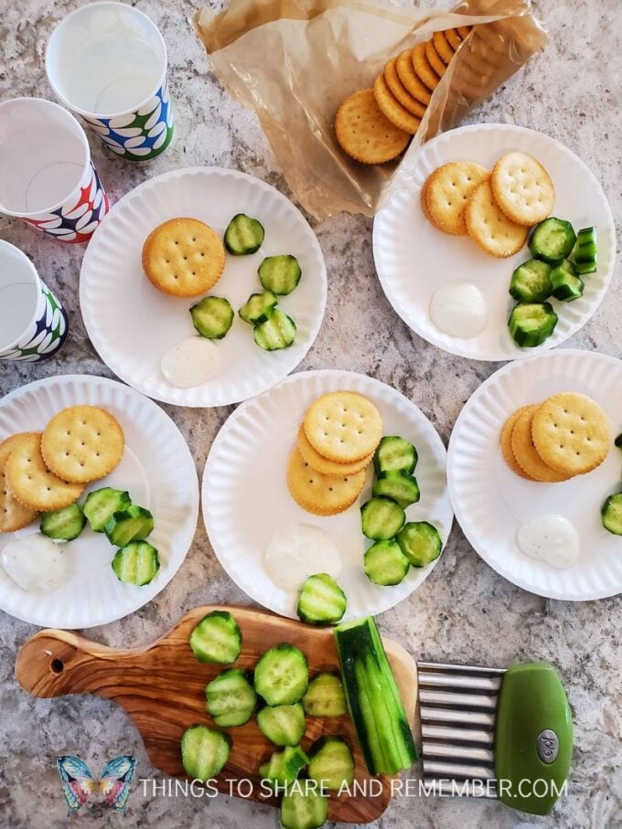 Child Care Menu Ideas crackers and cucumber slices