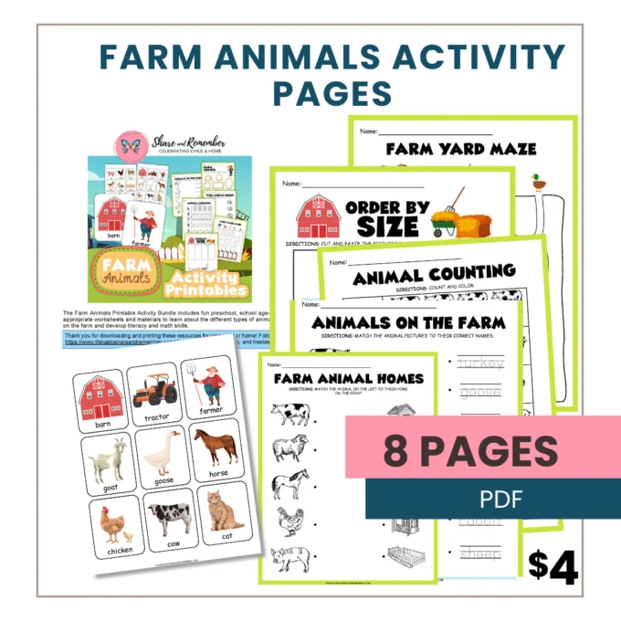 Farm Animals Activity Pages