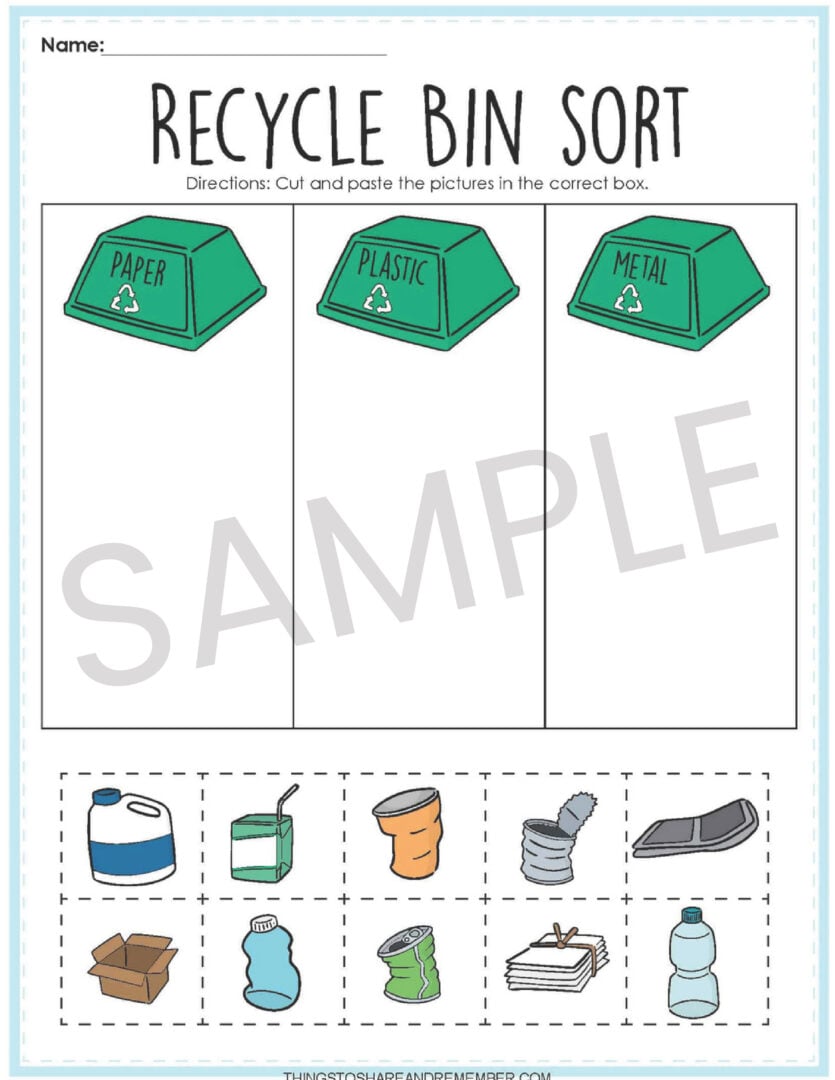 Printable Recycling Activity Pages for Preschoolers » Things to Share ...