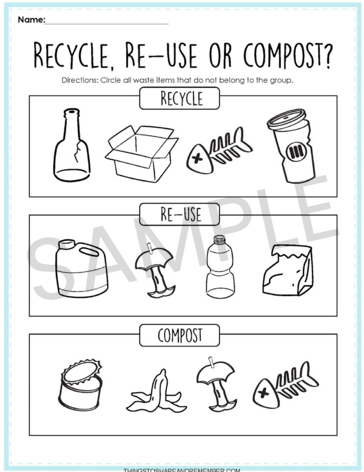 Printable Recycling Activity Pages for Preschoolers » Things to Share ...