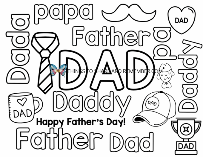 Father’s Day Printable Coloring Page Keepsake for Kids » Things to ...