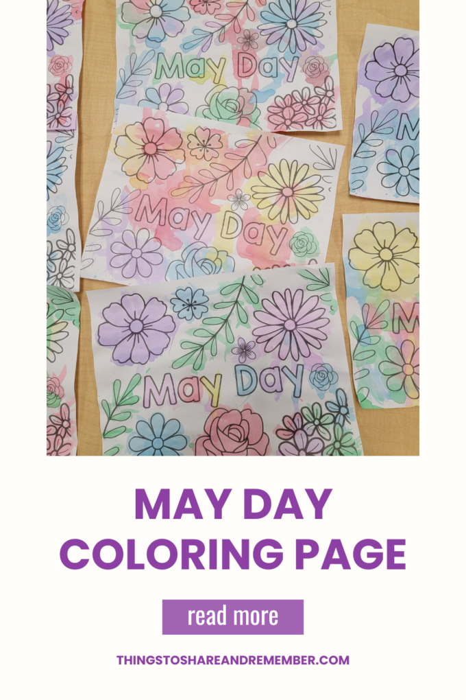 May Day Printable Coloring Page for Preschool